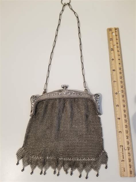 Antique Sterling Silver Mesh Purse Chain Handbag Woven Etsy
