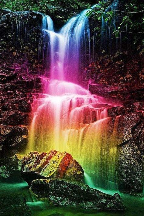 Colorful Waterfall Rainbow Waterfall Waterfall