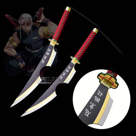 Demon Slayer Tengen Uzui Sound Breathing Sword Knife Set V2 | Hobby Maniaz