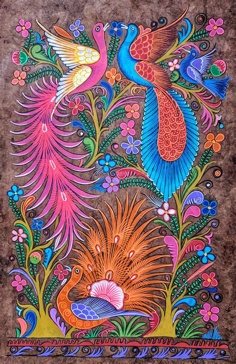 Amate Painting From Cuernavaca Morelos In Mexico Mexican Folk Art