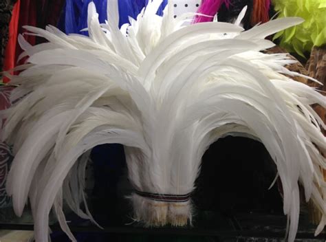 40 45cm 16 18inch pure white rooster tail feather for costumeandmask coque rooster tail feathers