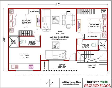 Plan Of 2bhk House House Plan