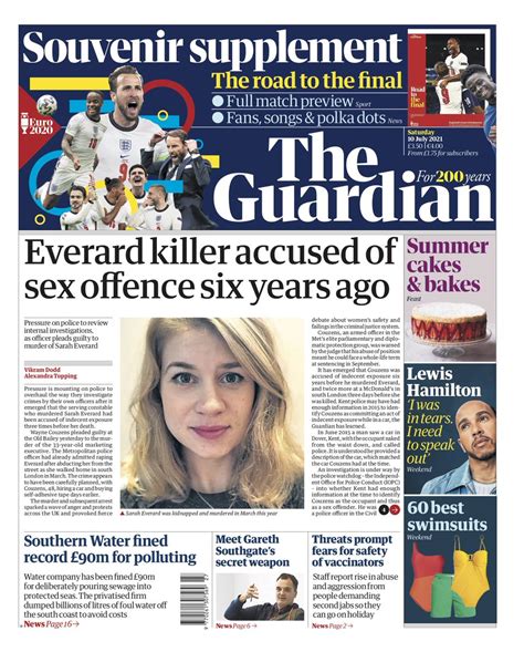Guardian Front Page 10th Of July 2021 Tomorrow S Papers Today