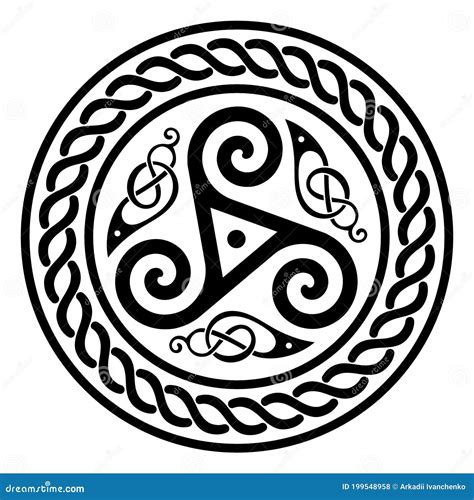 Round Celtic Design Triskele And Celtic Pattern Stock Illustration