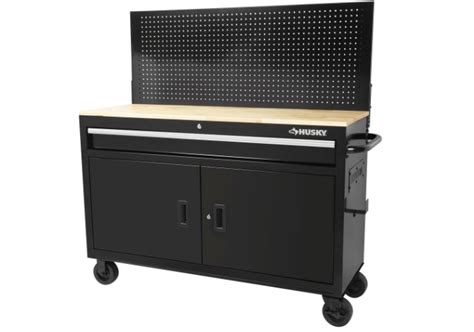 Husky 52 In W X 187 In D 1 Drawer Mobile Workbench With Flip Up
