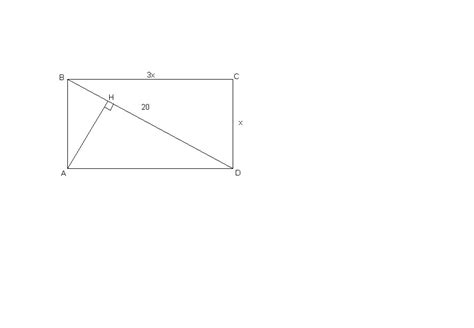 ABCD- прямоугольник,AH перпендикулярна BD ,сторона AB в три раза меньше ...