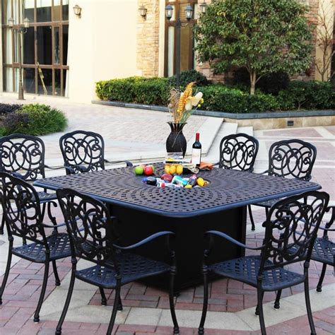 A beauty you make in the back of your house. Darlee Florence 9 Piece Fire Pit Dining Set | The Outdoor ...