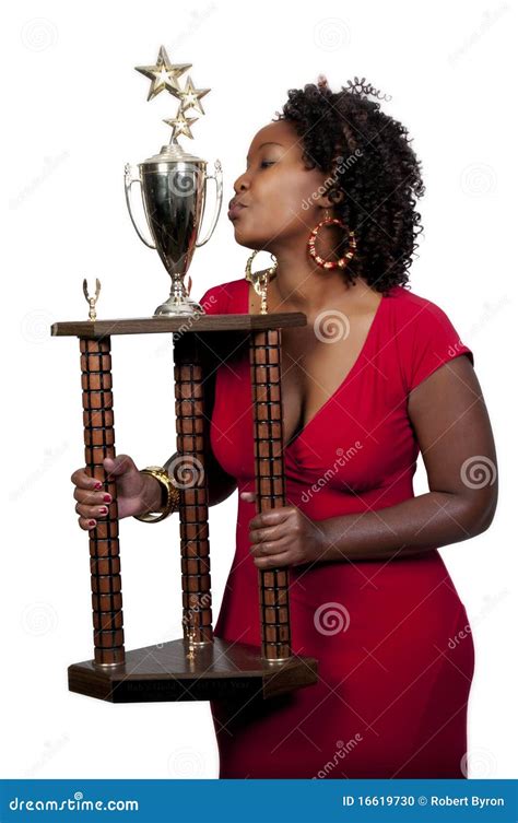 Woman With Trophy Stock Photo Image Of Champion Pretty
