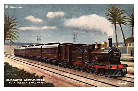 Egyptian State Railways Postcard Cairo Alexandria Express In 1906