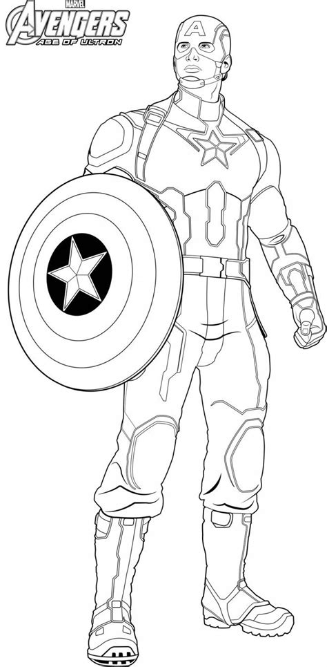 Coloriage Captain America Avengers Age Of Ultron et dessin gratuit à