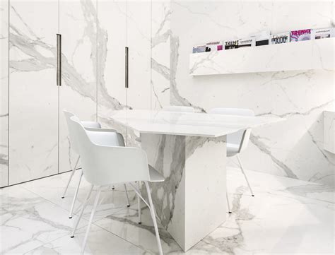 Bianco Calacatta Ultra Marmi White Marble Effect Floor And Wall Coverings