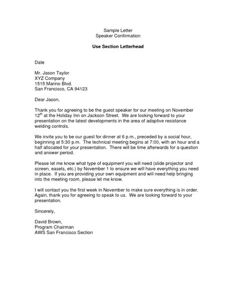 Thank You Letter To A Guest Speaker Sample Coverletterpedia