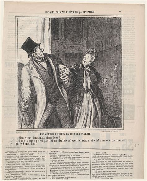 honoré daumier a misapprehension at the odeon on a day of drama from theater sketches