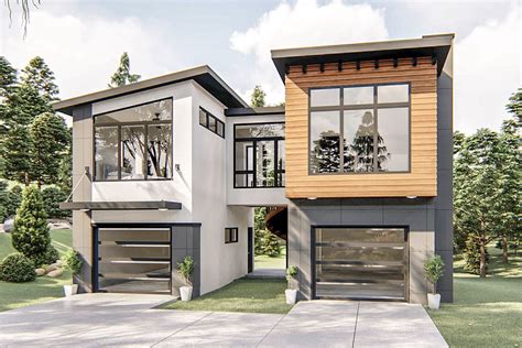 Contemporary Carriage House Plan With 1 Bedroom 62782dj