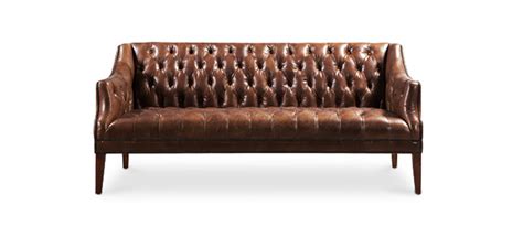 Buy Quilted Backrest Vintage Style Leather Sofa Brown 58615 In The Uk