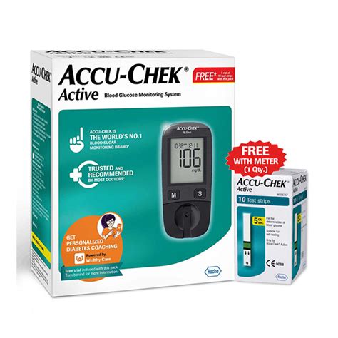 Buy Accu Chek Active Glucose Monitor With Test Strips Online At Best