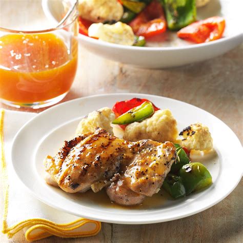 Garlic, soy sauce, corn starch, chicken, bell peppers, cooked rice and 7 more. Grilled Orange Chicken Thighs Recipe | Taste of Home