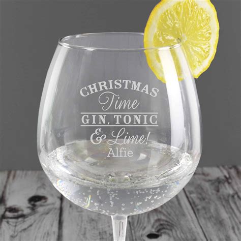 Christmas Gin Glass Christmas Gin Personalized Christmas Personalized Christmas Ts