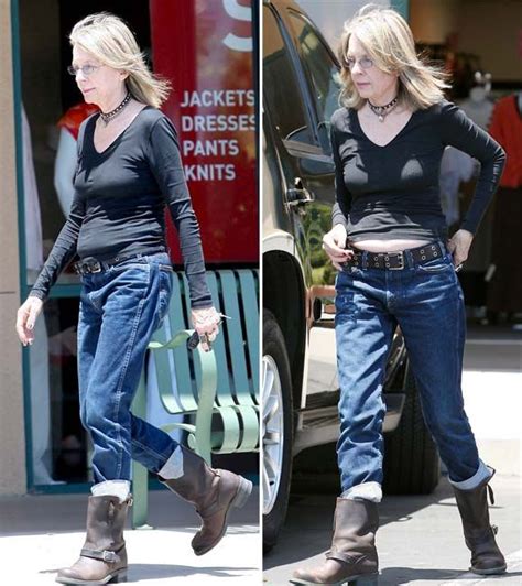 Diane Keaton Keeps It Casual With Jeans And Biker Boots During A Shopping Trip In Hollywood