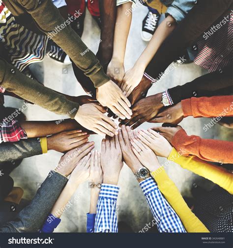 Group Diverse Hands Together Joining Concept Stock Photo 342648881