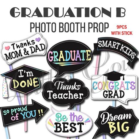 Jual Graduation Photobooth Prop 9pcs Aksesoris Photo Booth Wisuda