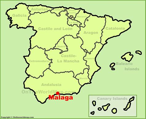 Malaga Location On The Spain Map