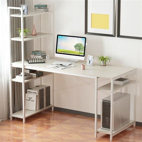 Let you have a comfortable and exquisite work area. Latitude Run® Corner Computer Desk With Storage Shelf ...