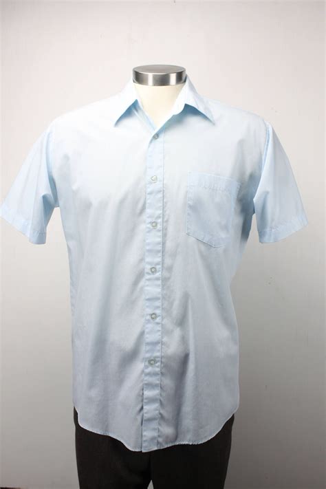 Vintage Men's Short Sleeve Shirt Haband Blue Medium | Etsy