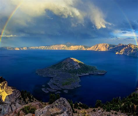 Crater Lake Rainbow Bing Wallpaper Download