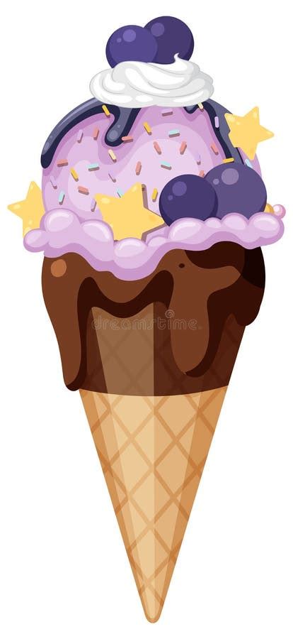 Ice Cream Wafer Cone With Toppings Stock Vector Illustration Of Gelato Party