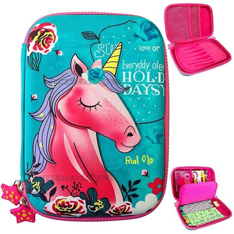 Buy Sanghariyat Unicorn Pencil Case With Compartments 3d Cover School