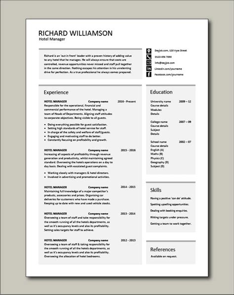 17 Simple Hospitality Resume Examples Format And Templates