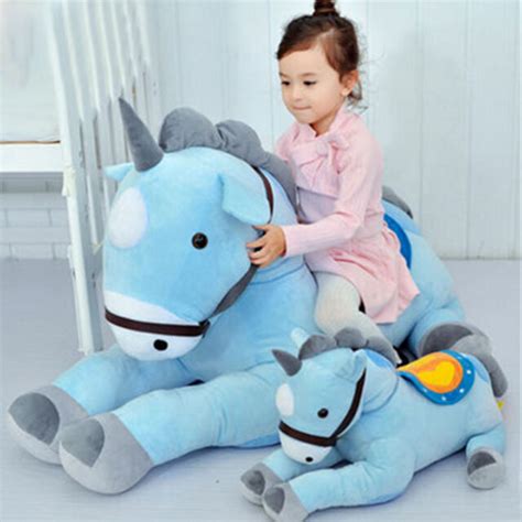 Giant Plush Animal Horses Toy Big Soft Stuffed Riding Horse Kids T