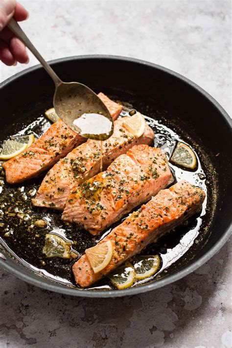 Pan Fried Salmon With Garlic Butter Sauce All From Aldi Savvy Bites