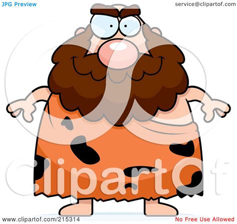 Royalty Free Rf Clipart Illustration Of A Plump Caveman With A Beard