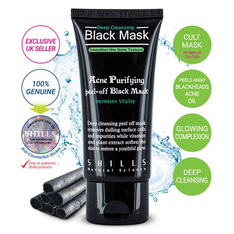 Blackhead remover mask, peel off blackhead mask, purifying black face mask. Shills AUTHENTIC Deep Cleansing Peel-Off Black Face Mask ...