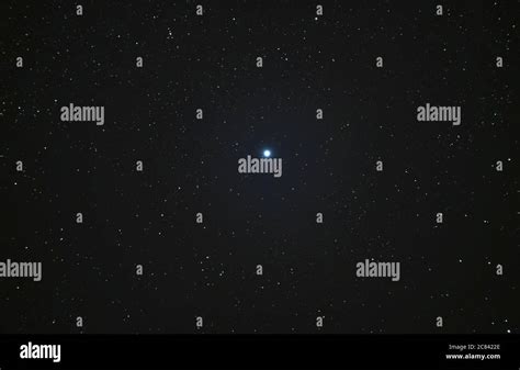 Telescope View Of Starfield Around The Blue White Star Deneb In The