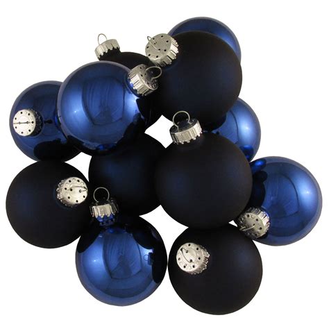 Midnight Clear Assortment Dark Blue Matte And Shine Ornaments