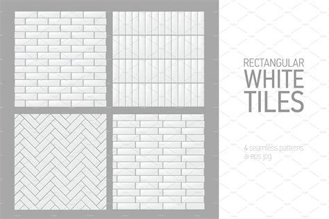 Modern Rectangular White Tiles Pre Designed Illustrator Graphics