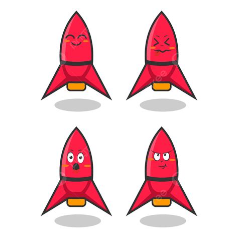 Kawaii Rocket Clipart Hd Png Rocket Kawaii Emoticon Sticker Set