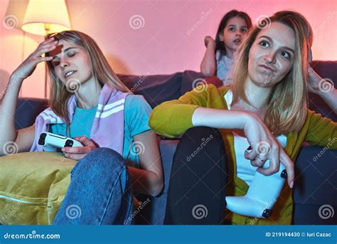 Unhappy Friends Losing The Game During Playing Video Games At Home Two