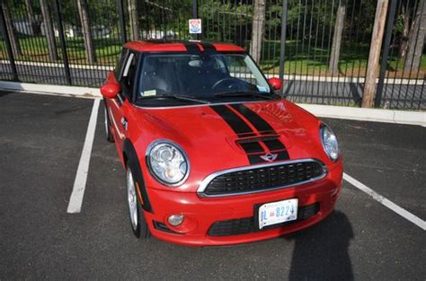 Red Mini Cooper With White Stripes Mini Cooper Cars