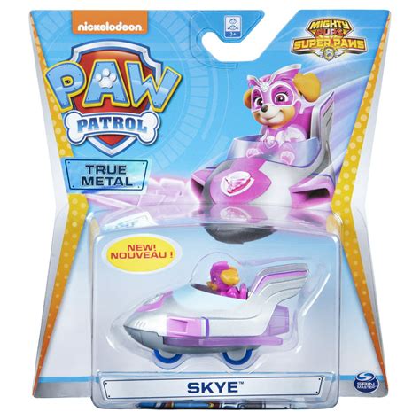 paw patrol true metal mighty skye super paws collectible die cast vehicle mighty series 1 55