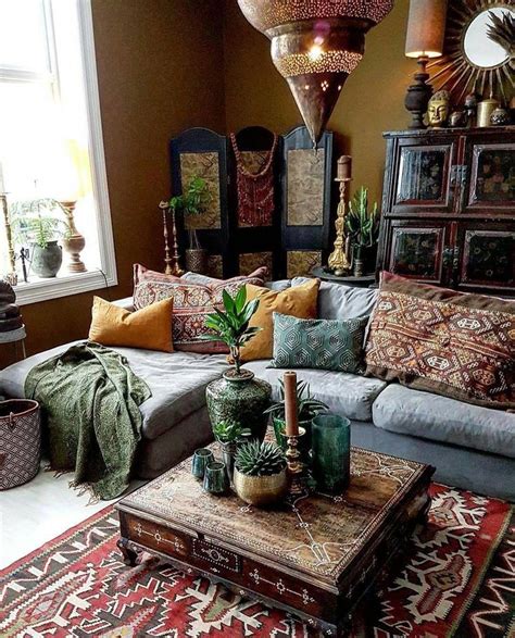 Living Room Decorating Brown Couch Livingroomdecorations Bohemian