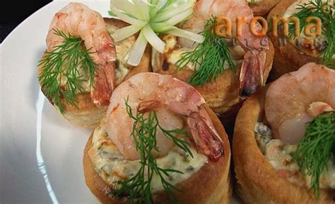 Salmon And Prawn Vol Au Vents With Cream Cheese Capers And Dill Vol