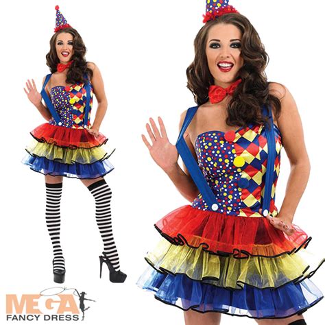 Sexy Circus Clown Ladies Fun Carnival Fancy Dress Costume Outfit Hat Uk 8 30 Ebay
