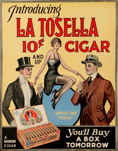 La Tosella Cigars Advertising Poster Circa 1920s 1920s Advertisements