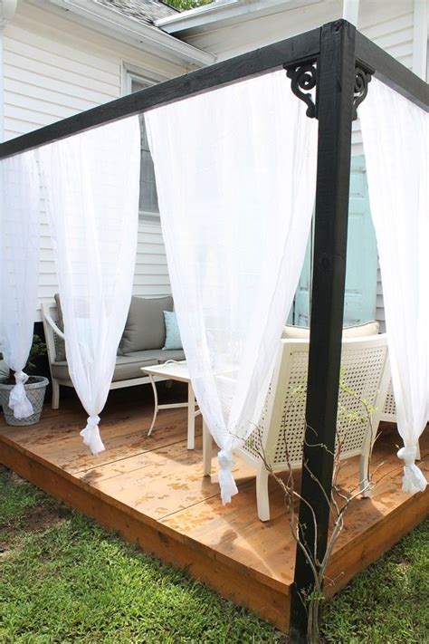Diy Outdoor Cabana With Curtains Outdoor Diy
