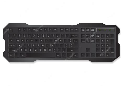 Premium Vector | Realistic black computer keyboard top view isolated
