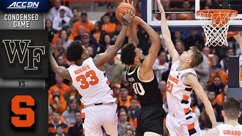 Wake Forest Vs Syracuse Condensed Game 2019 20 Acc Mens Basketball